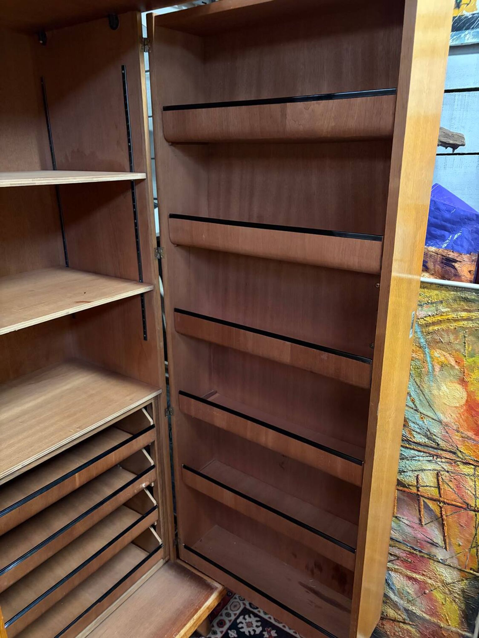 Vintage 60s/70s design wardrobe with compass feet.