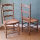 4 rustic straw chairs