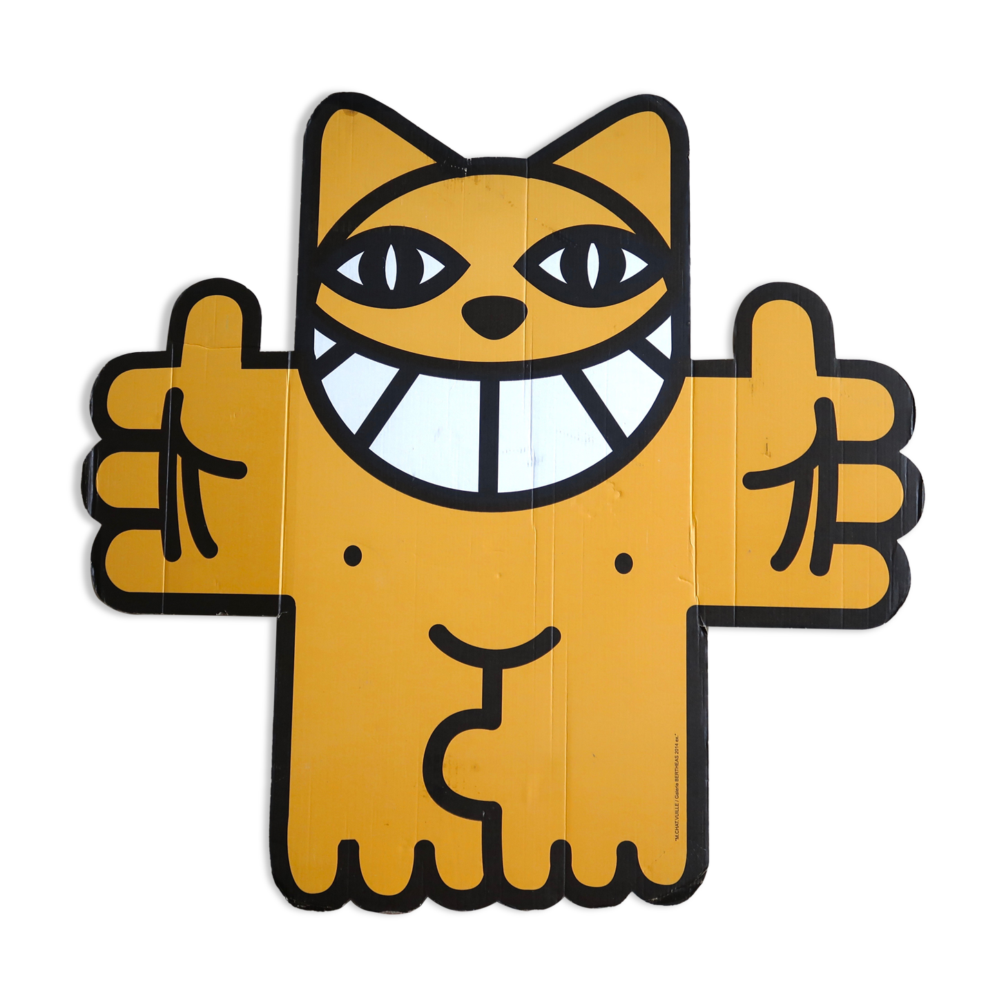 Cardboard wall cat, Thoma Vuille, 2014
