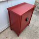Red storage unit with 2 doors in solid wood, Chinese style, 1950