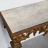 20th Century Italian Baroque style gilded and carved wall console