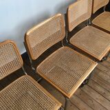 4 Chairs Beige Cesca B32 by Marcel Breuer