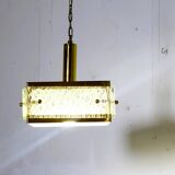 Vintage chandelier from Malmö Metallvarufabrik and pressed glass from Orrefors 1970s