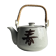 Small Asian stoneware teapot with rattan handle H11 D10