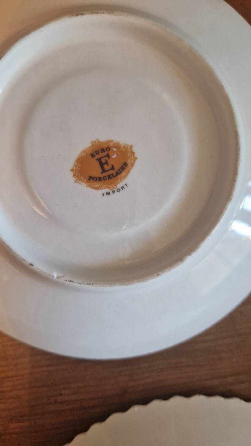Set of 6 saucers small antique biscuit bread plates Limoges Villeroy and Bich Gilbert