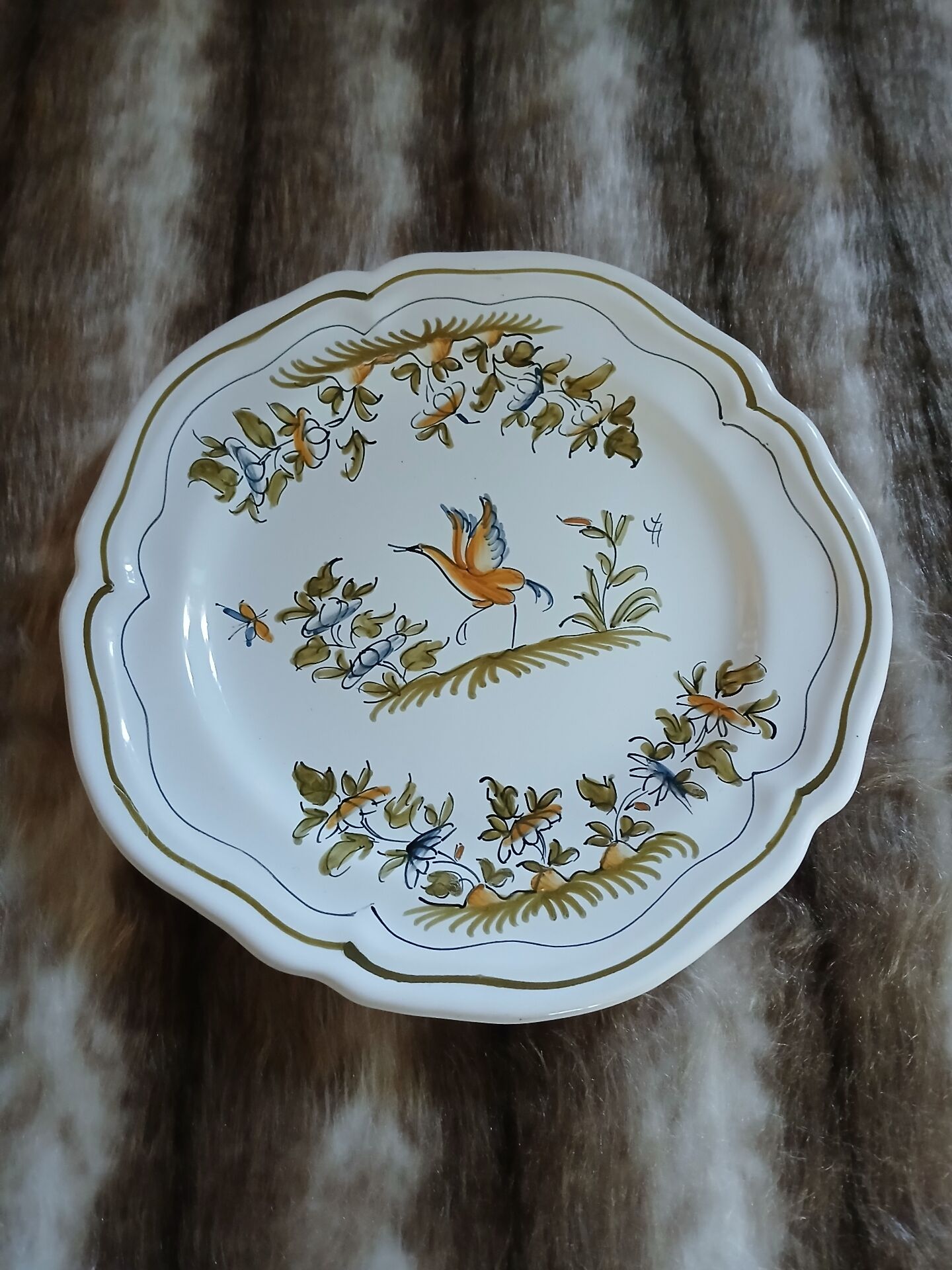 Antique Moustiers flat plate