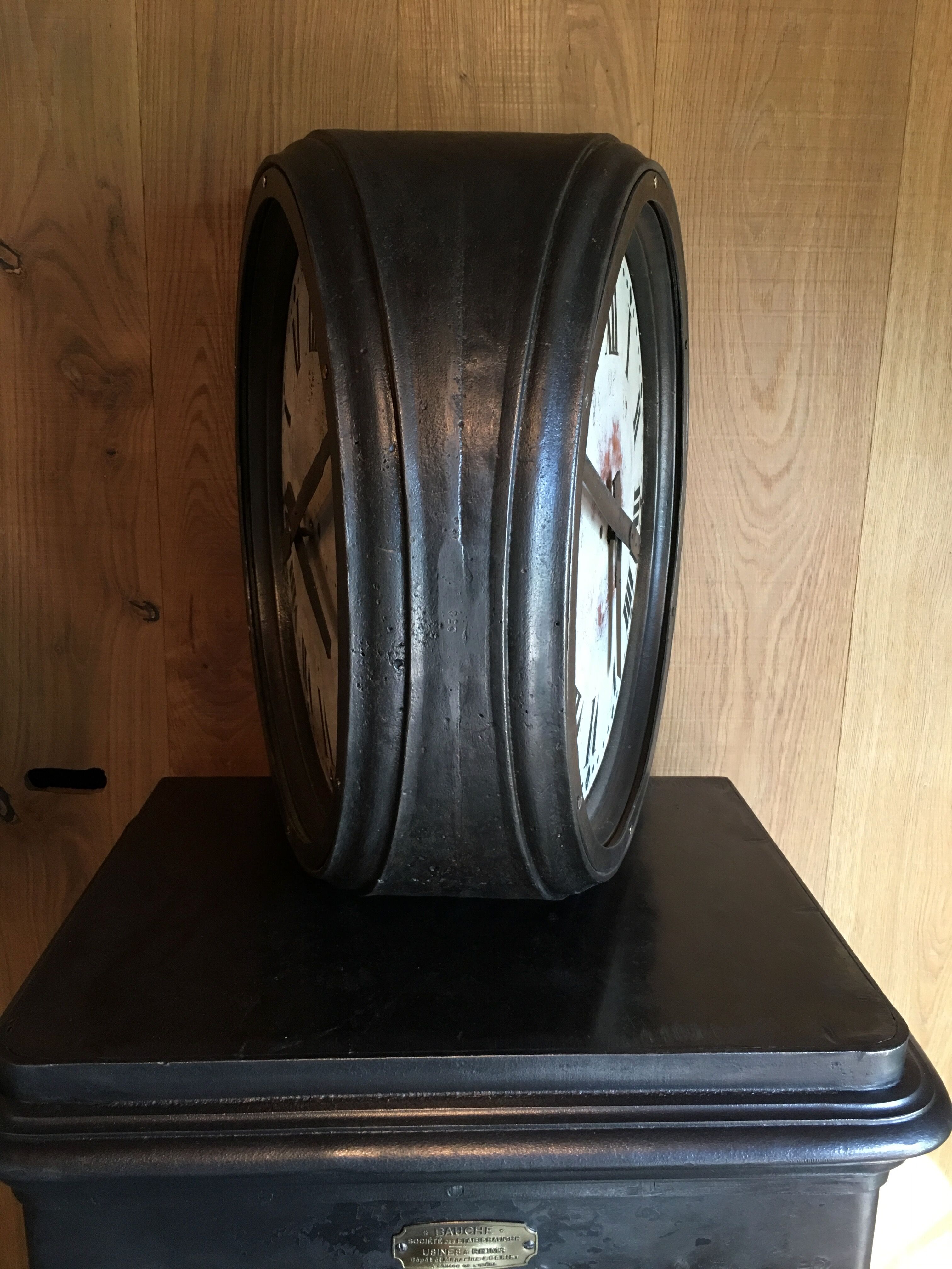 Old station clock Paul Garnier double shaped cast iron