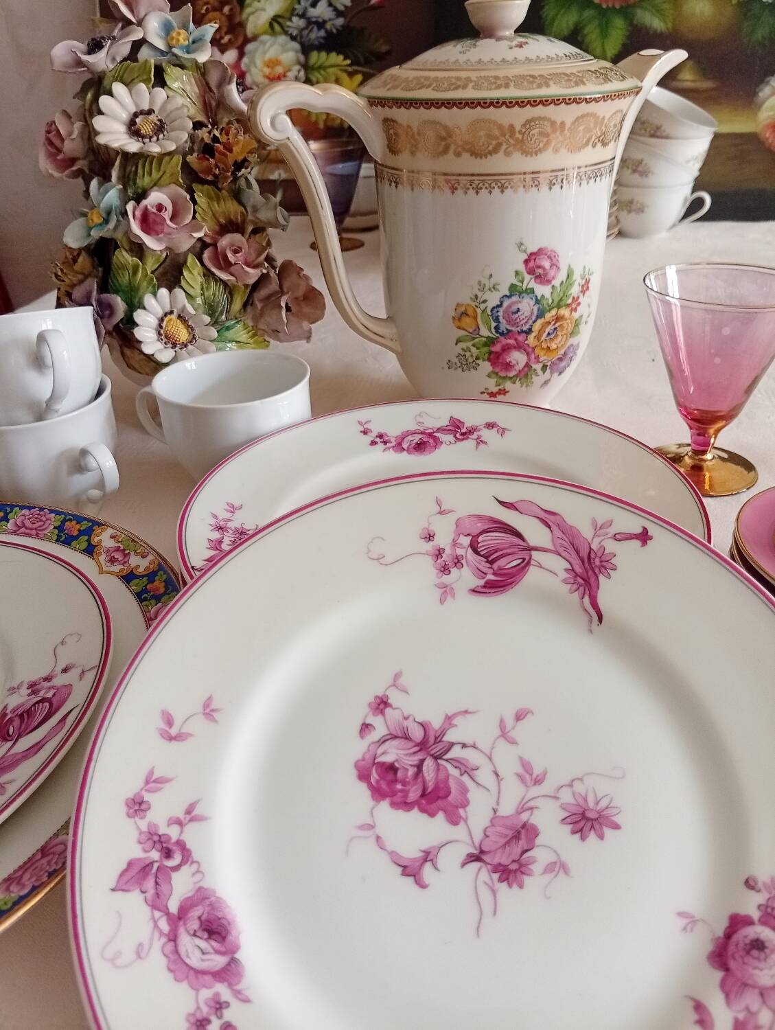 6 Maison Bernardaud dessert plates in Limoges porcelain