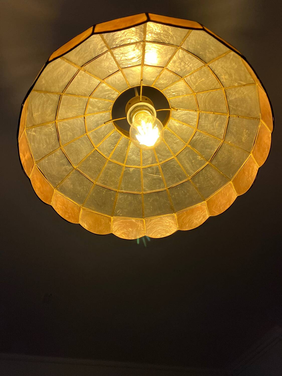 Vintage mother-of-pearl pendant light