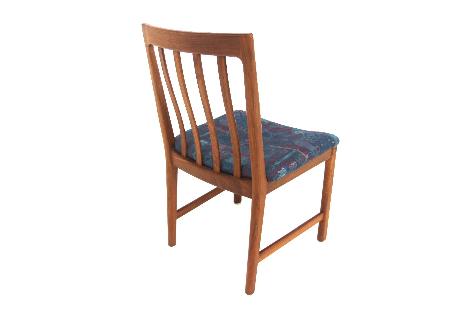 Set of 4 Scandinavian walnut chairs, Karl Erik Ekselius, JOC, Sweden, 1960