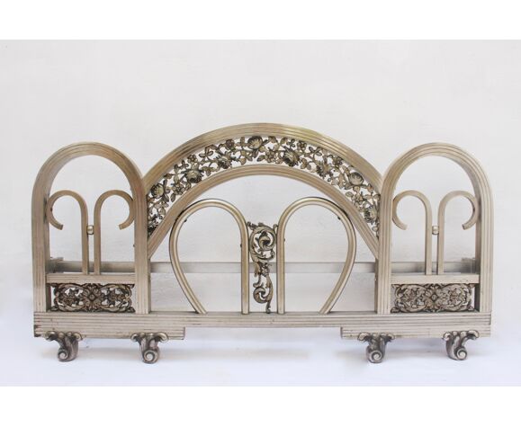 Art deco chrome double bed headboard and foot part, 1930s | Selency