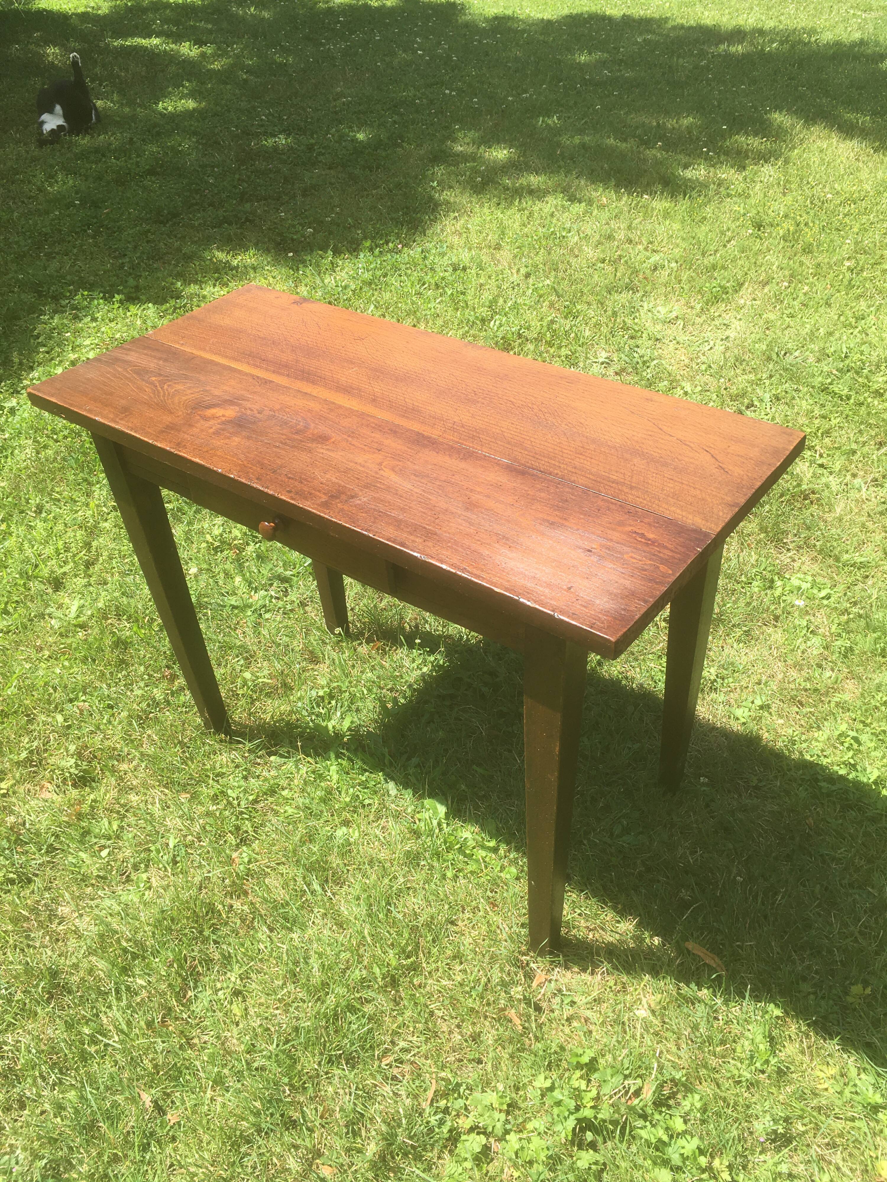 Side table with drawer in oak