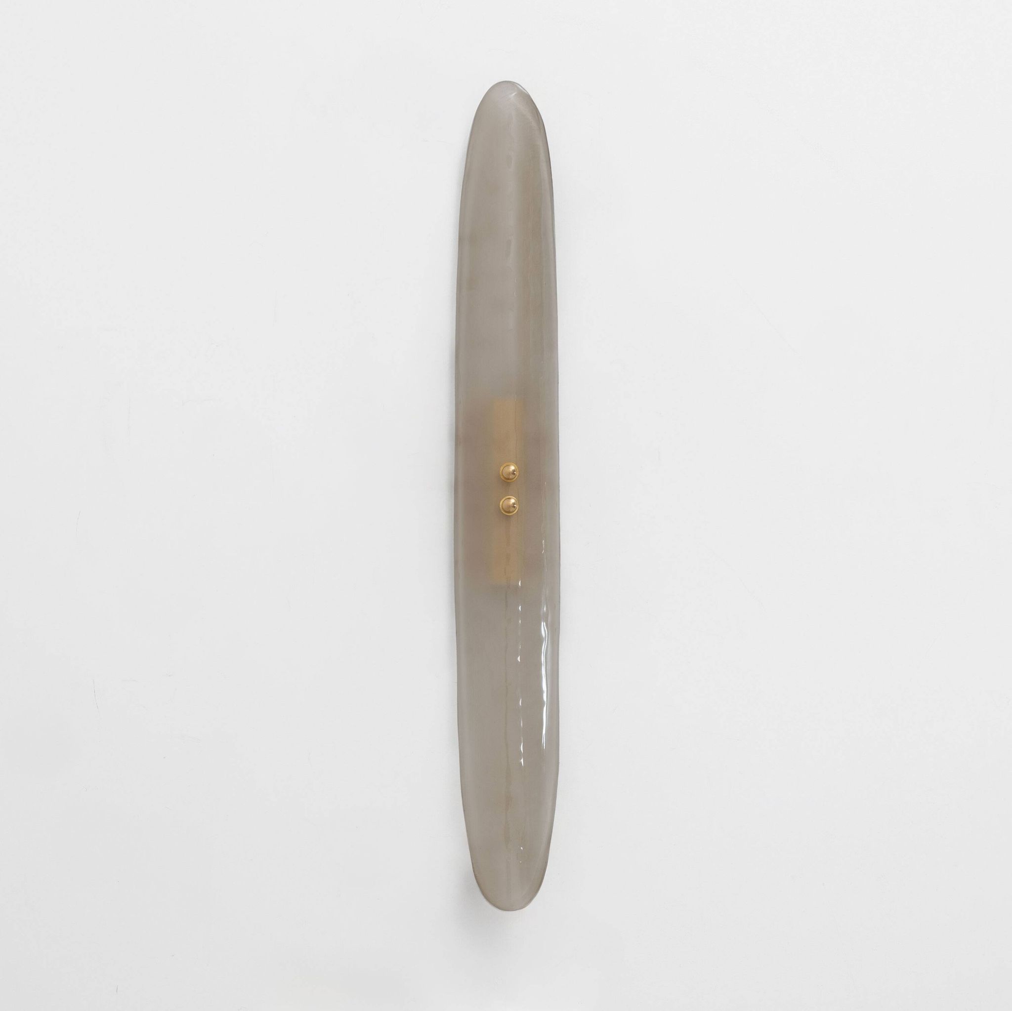 Pair of Fontana Arte Style Mid-century Modern Smoke Murano Glass Sconces