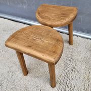 Pair of raw wood milking stools • Brutalist spirit & nature
