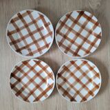 La Redoute x Selency set of 4 dessert plates Brown tablecloth