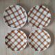 La Redoute x Selency set of 4 dessert plates Brown tablecloth
