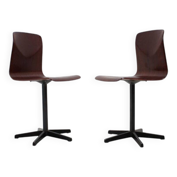 Paire de chaises de style industriel, Elmar Flötotto pour Pagholz, années 1970.