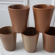 Lot de 5 verres en grès Digoin années 60-70