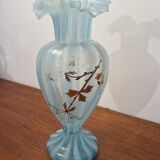 Vase en pâte de verre bleuté