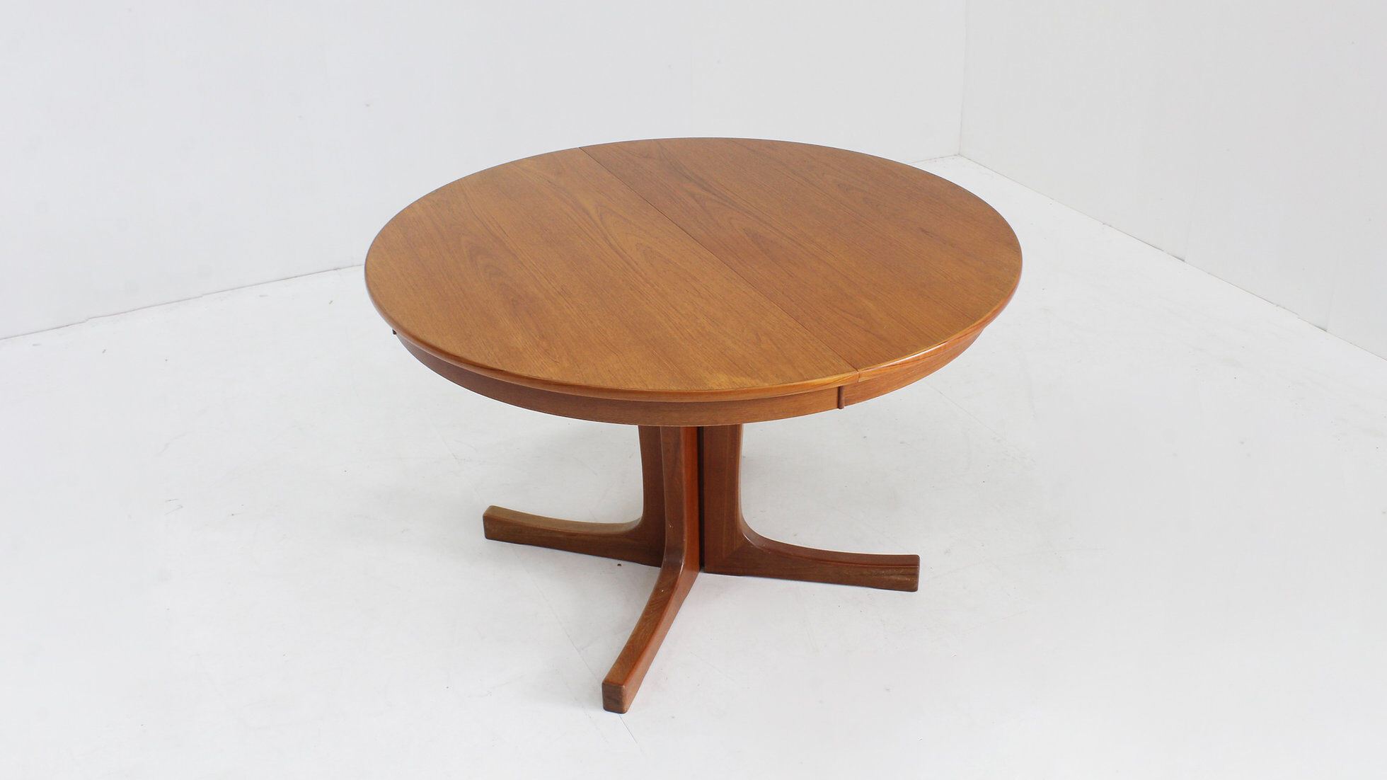 Vintage Danish round extendable dining table 1960s