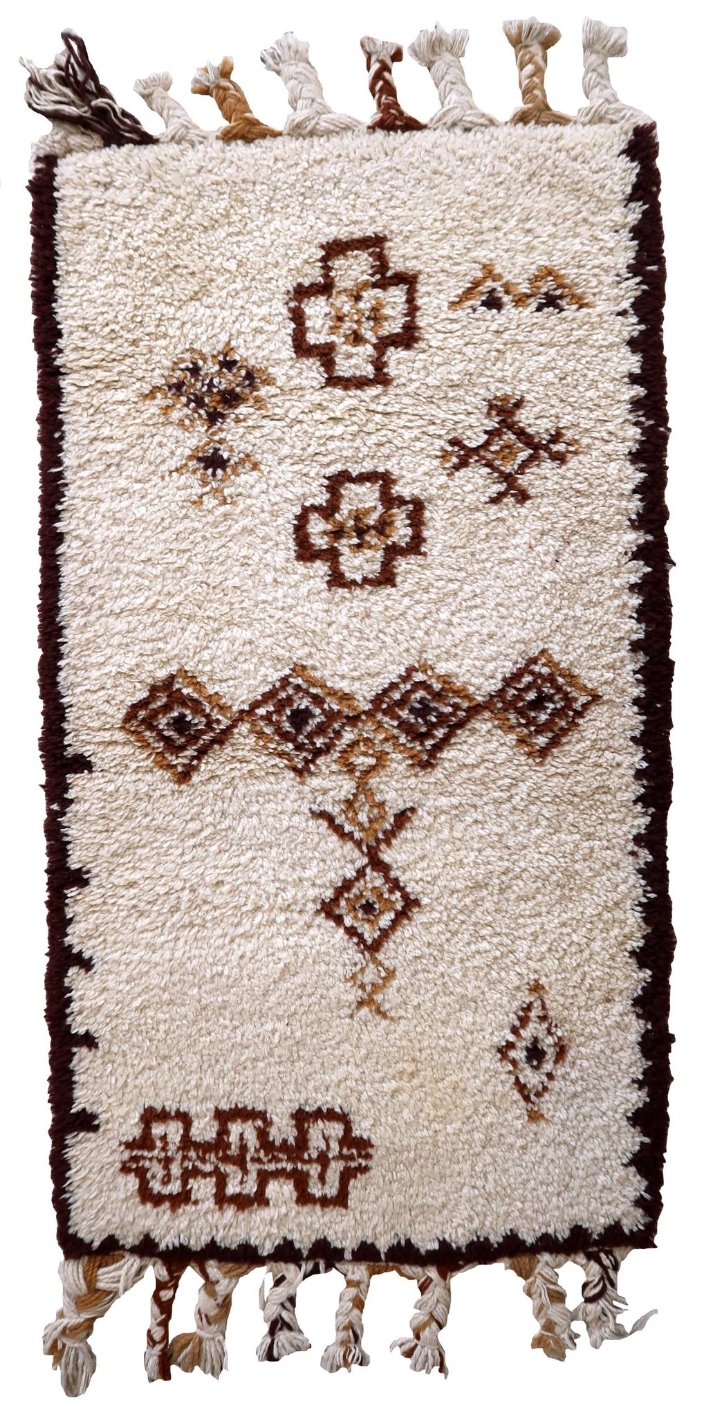 Tapis vintage berbère marocain fait main – 74 x 136 cm - 1c1004