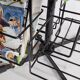 Vintage rotating bookcase for paperbacks in black lacquered metal, 58 cm