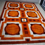 Vintage carpet in wool - 'fity shades of orange' - Germany - 1960's