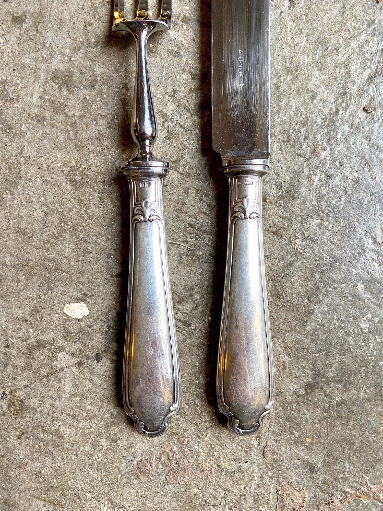 Christofle service cutlery in silver metal