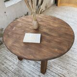1950s round pine table with extensions