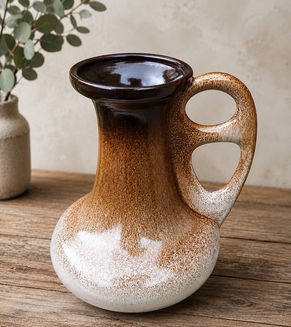Vintage vase from West Germany model 142/25 in glazed ceramic, dating