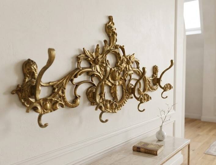 Bronze coat rack in Imperial style from the 1950s.
