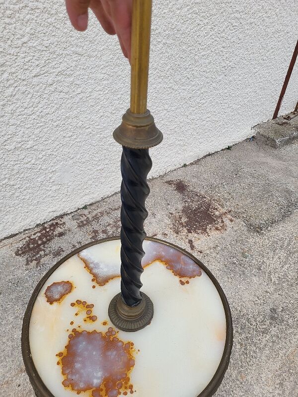 Napoleon III floor lamp in bronze metal and marble