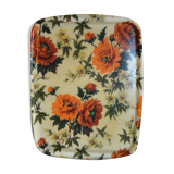 Orange fiberglass flower patterned top 70s