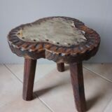 Tabouret tripode bois