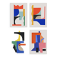 4 Colorful Geometric Art Prints