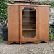 Art deco glass china cabinet in burr walnut 1930