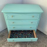 Vintage mint green chest of drawers 1950