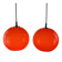 Pair of two cherry glass pendants by Peill & Putzler