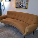 Midcentury italian large curved sofa, 1950s