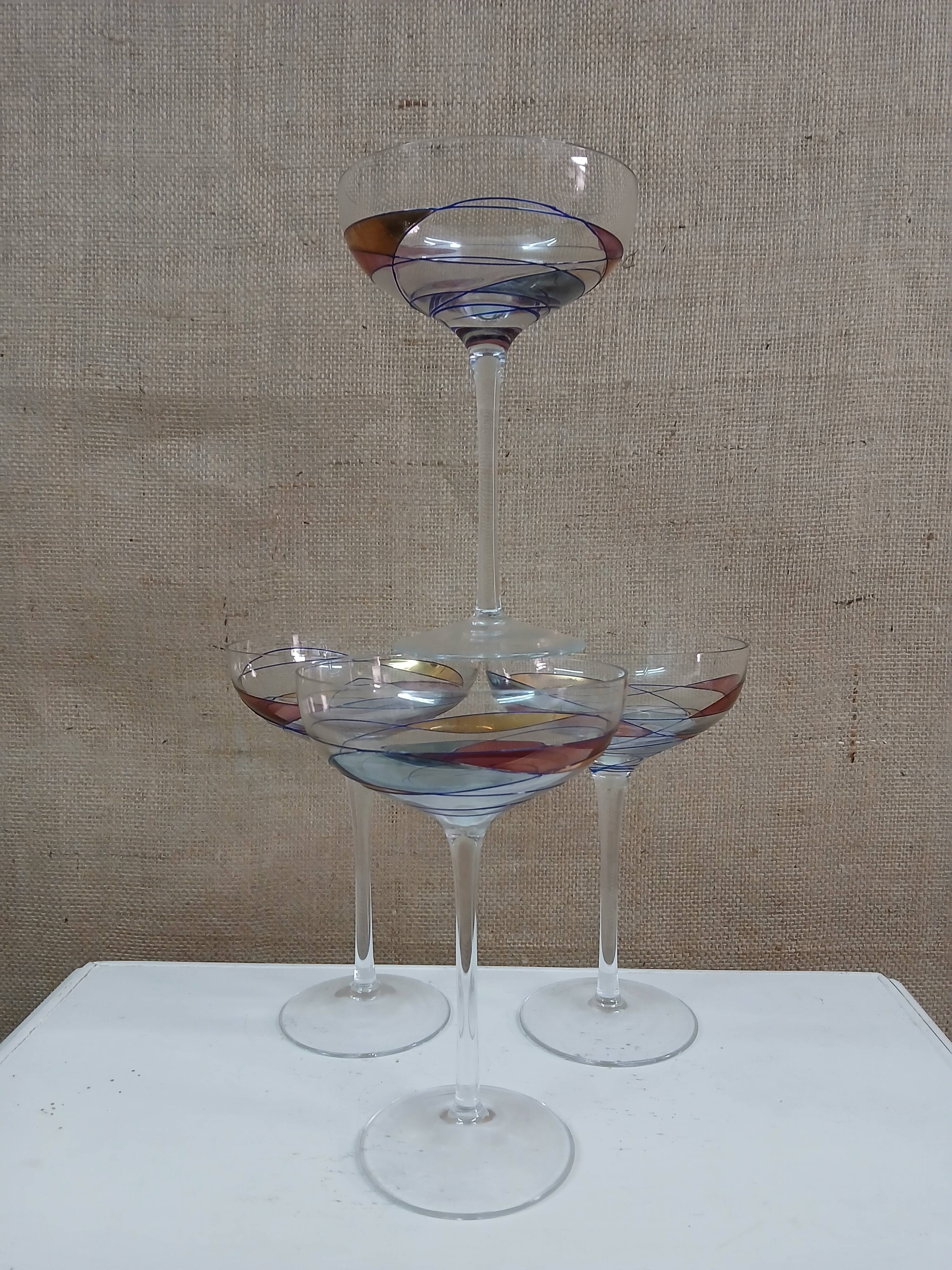 Multi-colored crystal glasses