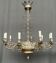 Large, rare antique chandelier in solid silver-plated bronze, Empire style, 12 light points.