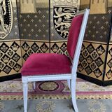 Suite of 6 louis XVI style chairs red velvet