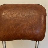 Chaise vintage en skaï marron