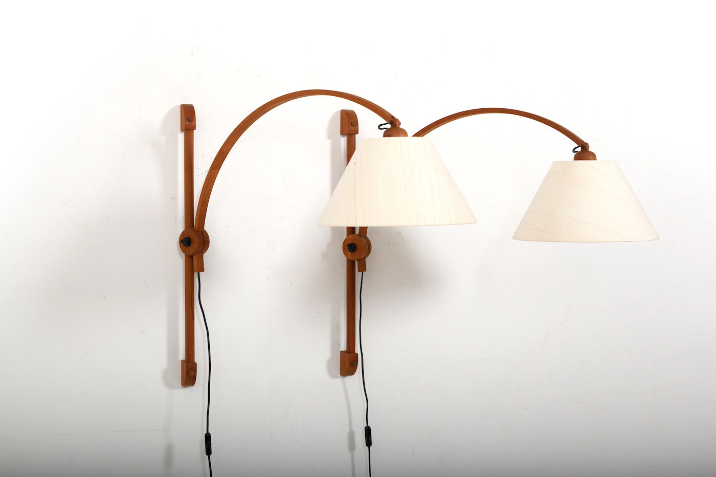 Pair of teak wall lamps by Domus Denmark 1970s