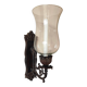 Wrought iron wall light - wall candle holder and glass tulip