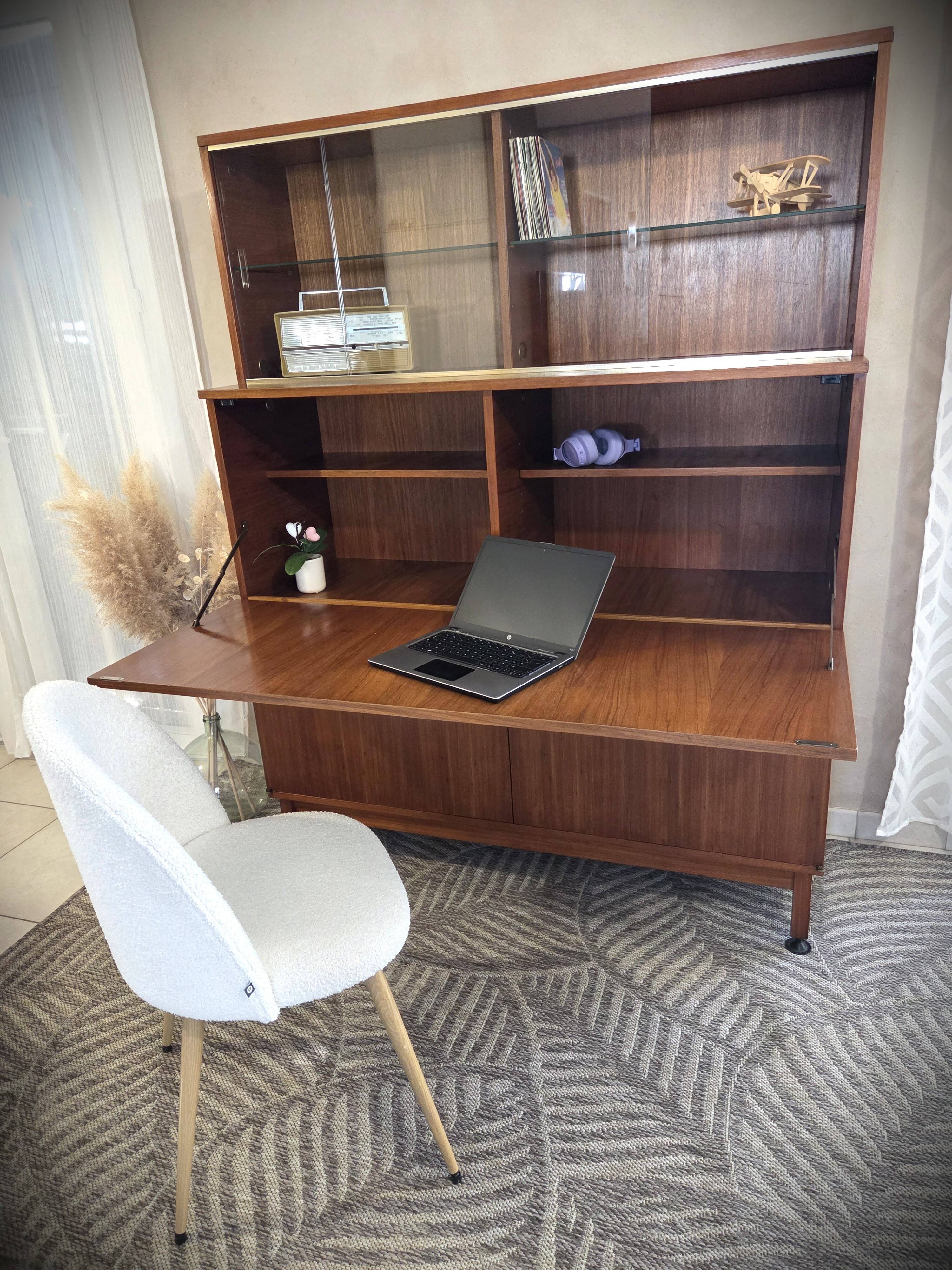 Buffet secrétaire en teck scandinave André Monpoix