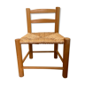 Vintage children's chair in wood and straw