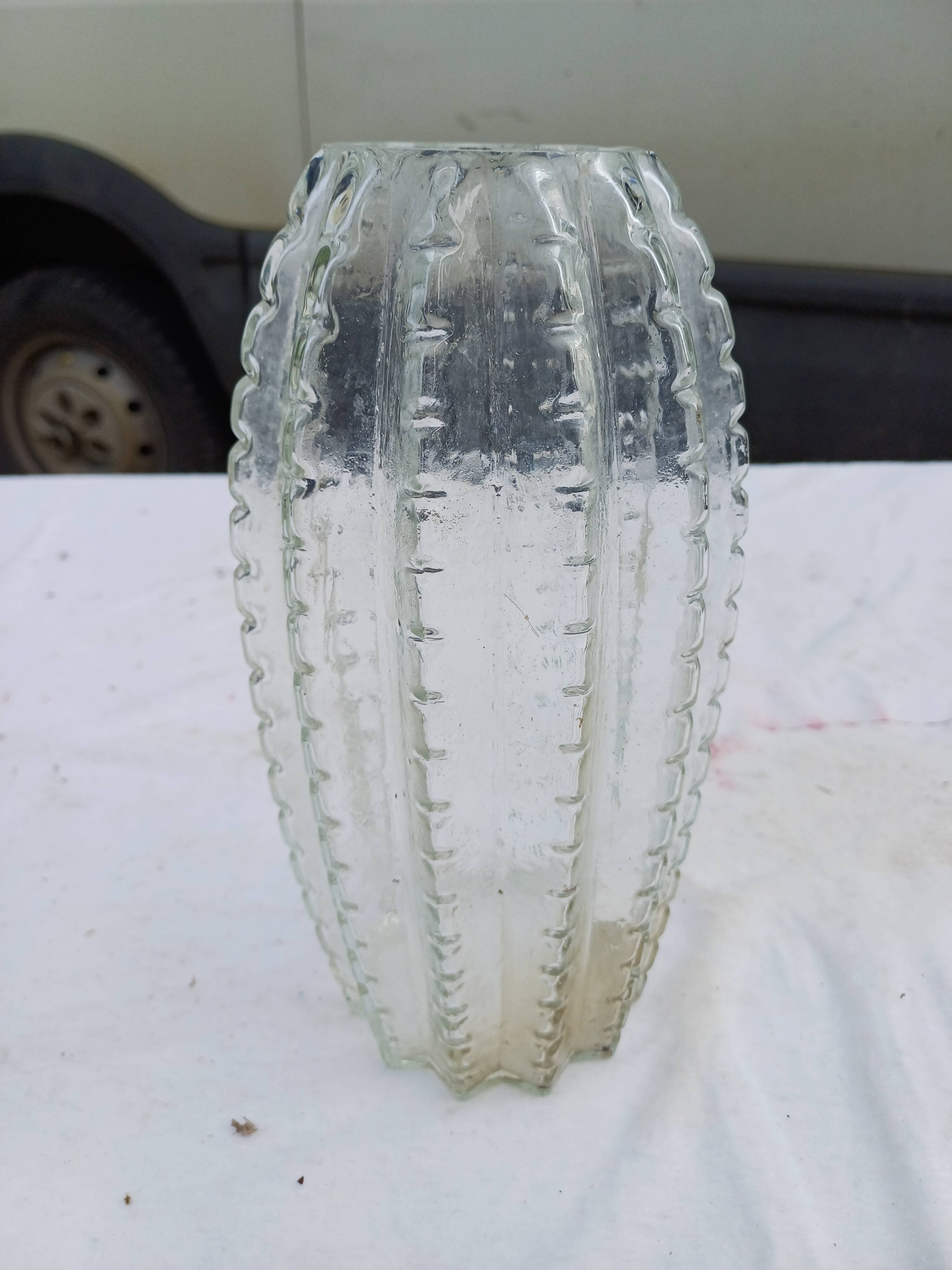 60s granite glass vase