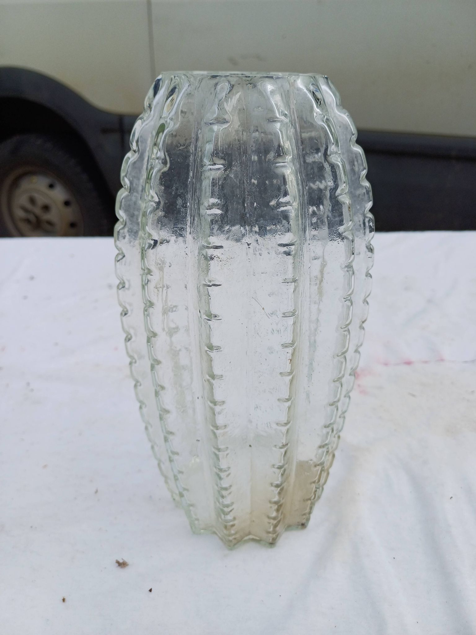 Vase année 60 en verre granité