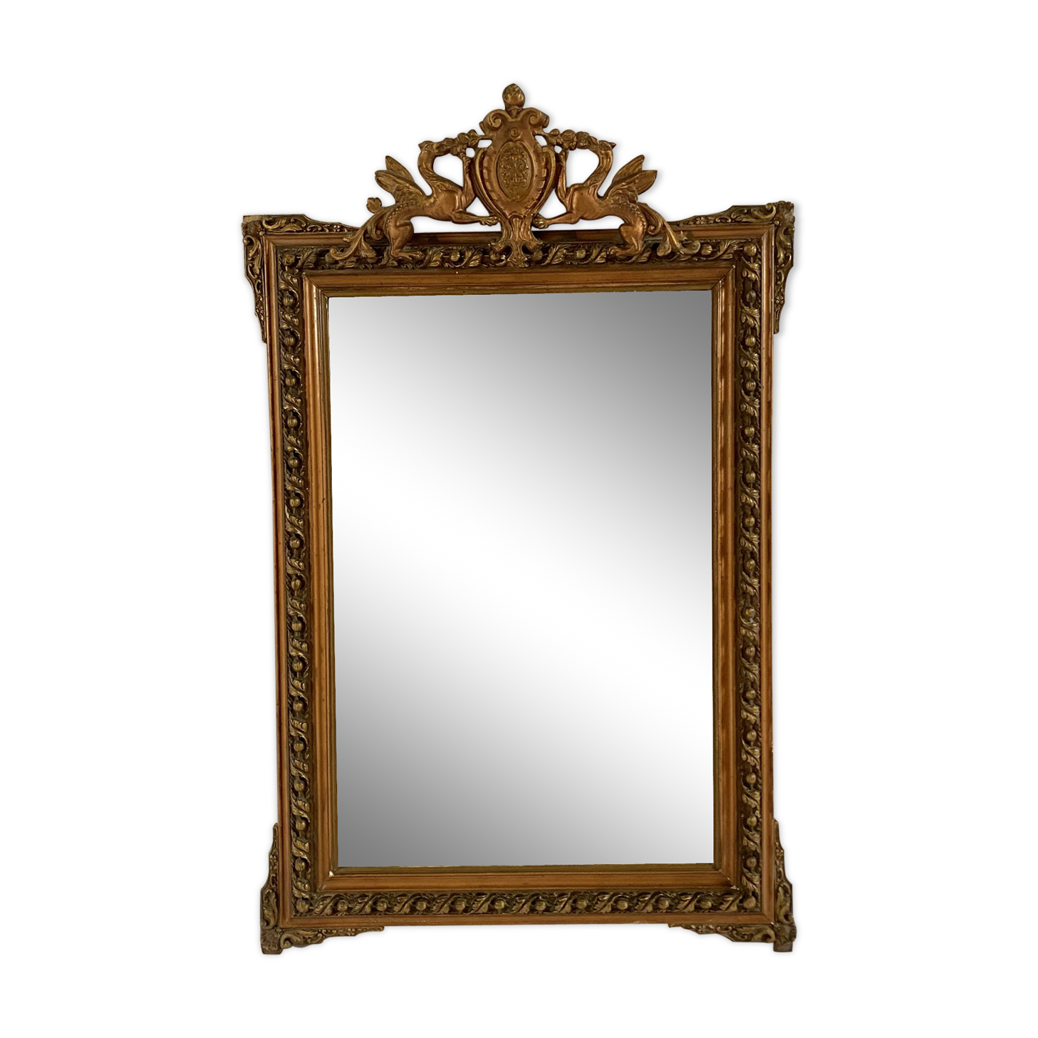 Mirror Napoleon III, gilded with pediment - 105x67cm
